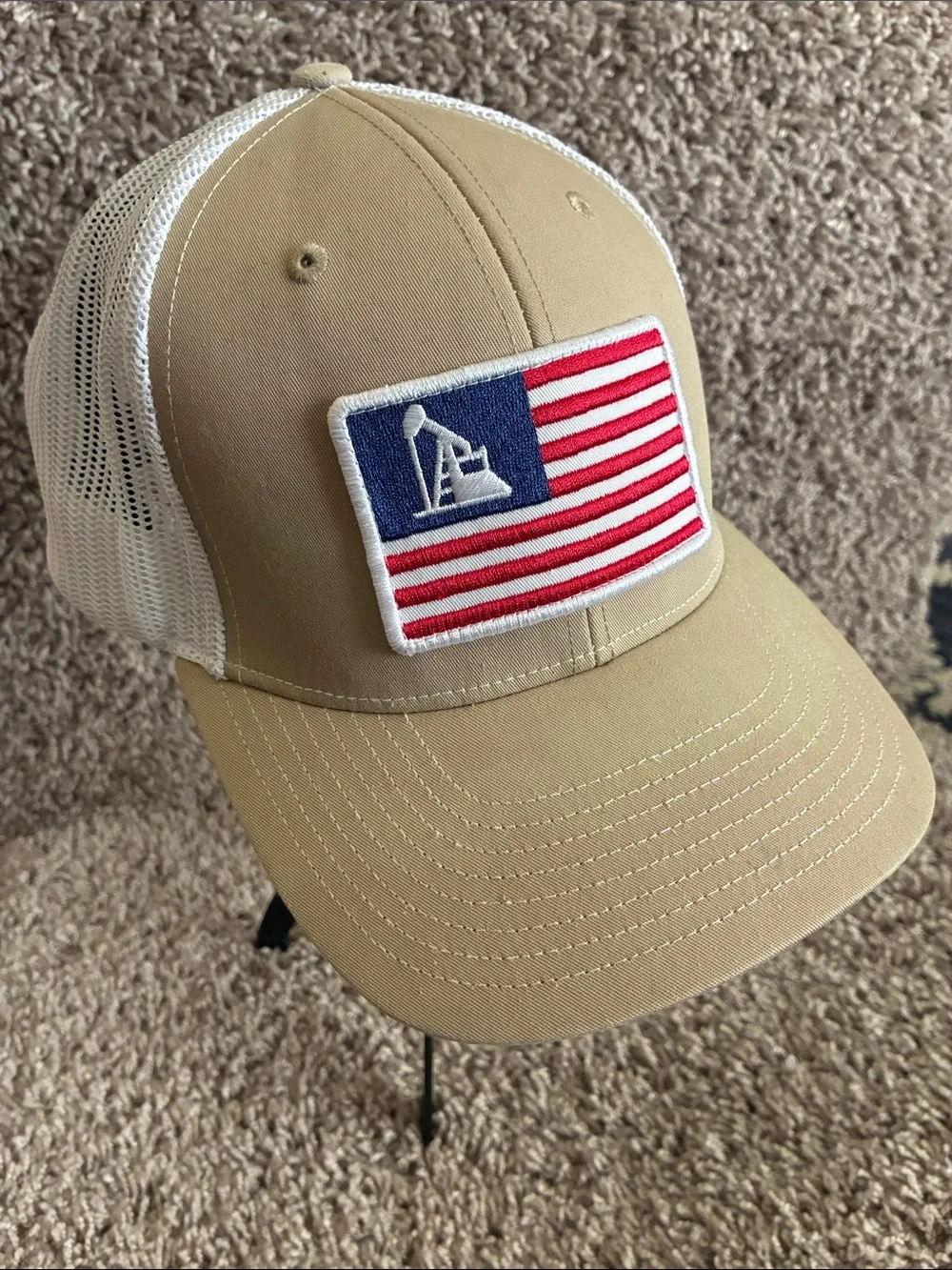 Ariat Oil Rig USA Flag Trucker SnapBack Cap